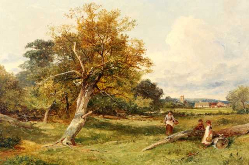 David Bates (1840-1921), Sutton Coldfield, signed and dated 1897 lower right, oil on canvas, in a gilt composition frame. 39.5cm by 60cm