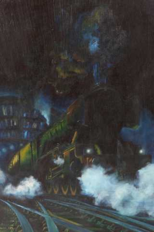 J** E** Wigston, Steam locomotive, signed and dated 1973 lower left, oil on canvas, framed. 55cm by 40cm