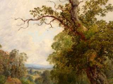 Alfred Augustus Glendening Sen. (1840-1910), Children on a path, a cottage...