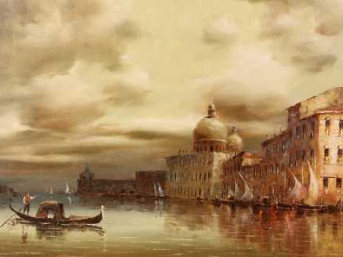 I*** Costello (20th century), Venetian scene, signed lower right, oil...