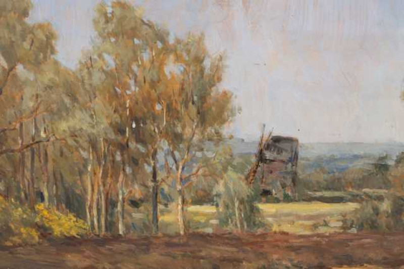Attributed to William Lee Hankey (1869-1952), 'Summertime - Norfolk', unsigned, bears inscription verso, oil on panel, framed. 18.5cm by 33cm