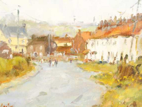 Neville Barker (1949-2008), April at Burton Fleming, signed lower left,...