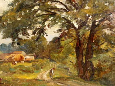 William Greaves (1852-1938), 'At Grimbold, Knaresborough', signed lower...