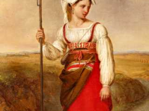 G*** Thomas (19th century), Shepherdess and Peasant girl, a pair, the...
