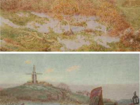 Arthur Foord Hughes (1856-1914), Shepherd and his flock and Farmer by...