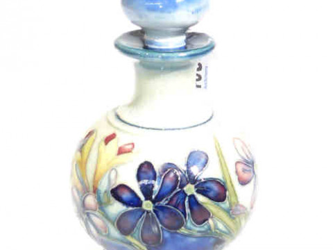 Moorcroft spring flowers scent bottle and stopper