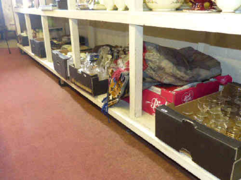 Eight boxes of glass and china including decanters, teapots, teaware, etc