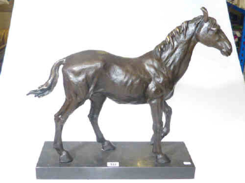 Large bronze model of a racehorse, 46cm high