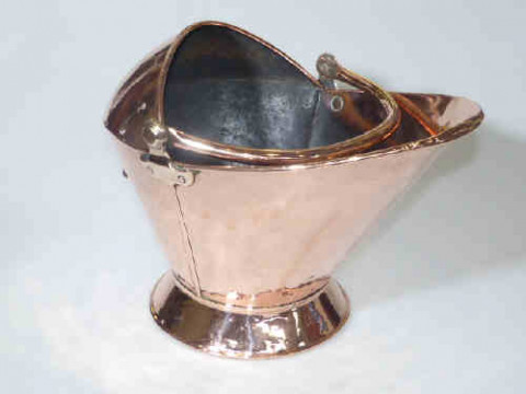 Highly polished copper swing handled coal helmet