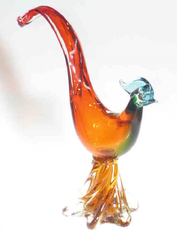 Post War Murano glass pheasant, 43cm high
