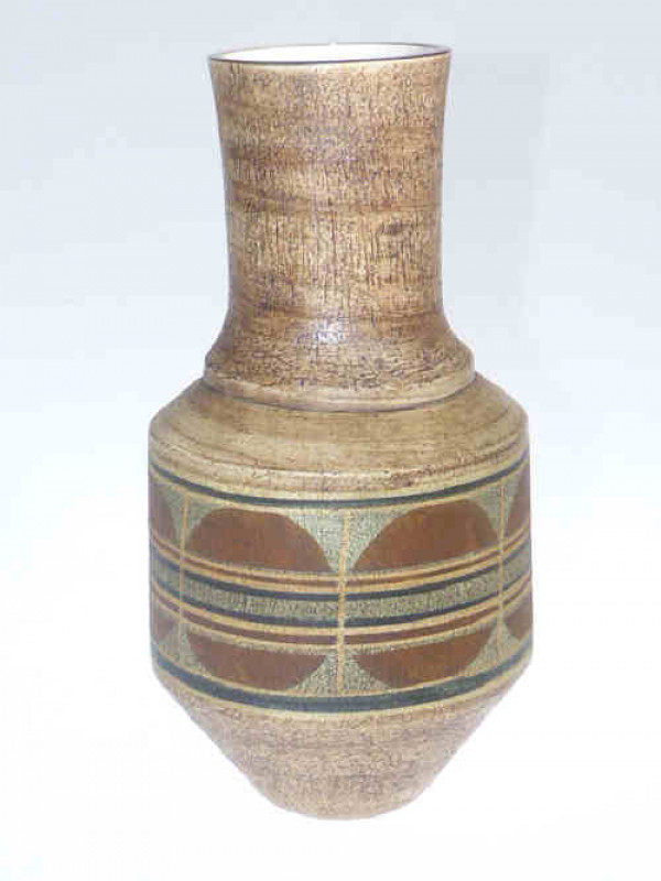 Large Troika vase with geometric pattern, 25.5cm high