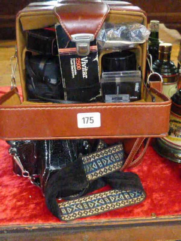 Nikon camera with accessories and case