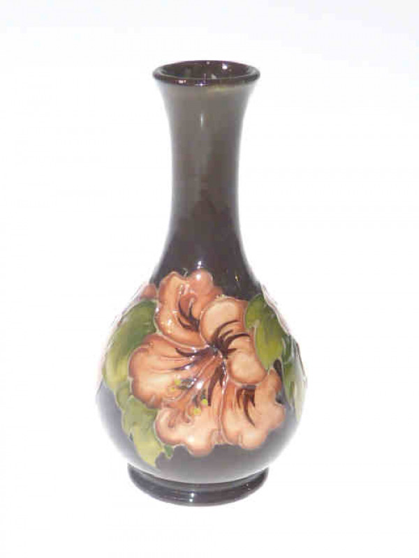 Moorcroft vase in the hibiscus pattern