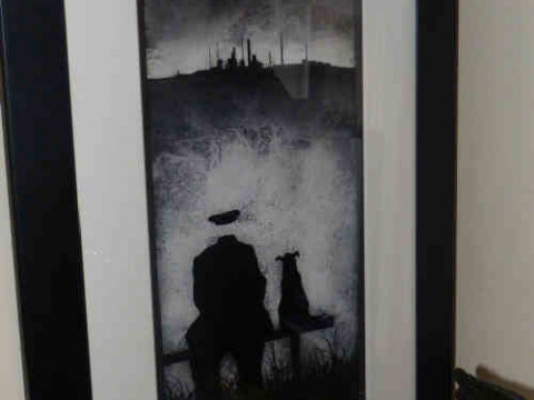 Lou Harris, Admiring the view, print, framed