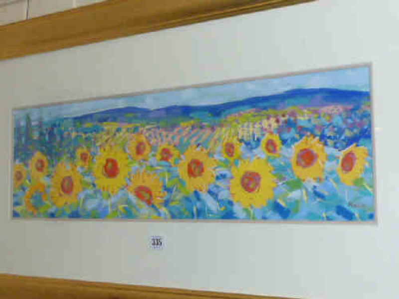 John Holt, Sunflowers Simaine, print, framed