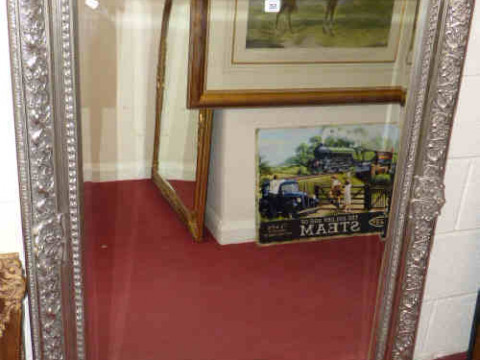18th Century style mirror with moulded and silvered frame