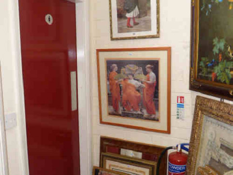 Mirror and four prints