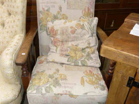 1930's oak reclining armchair