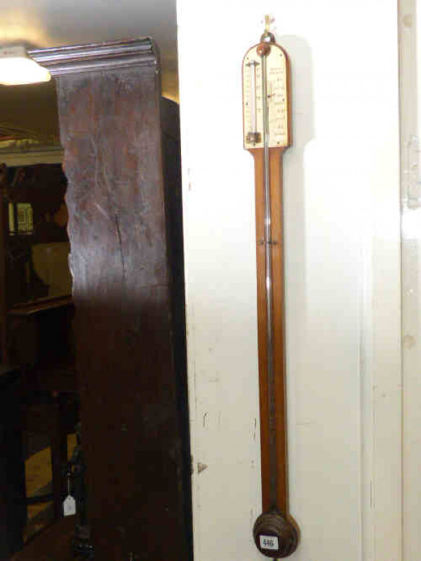 19th Century mahogany stick barometer, Huband Evesham