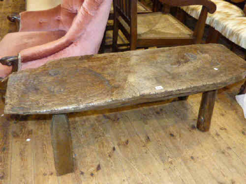 Arboreal plank top rustic coffee table/stool