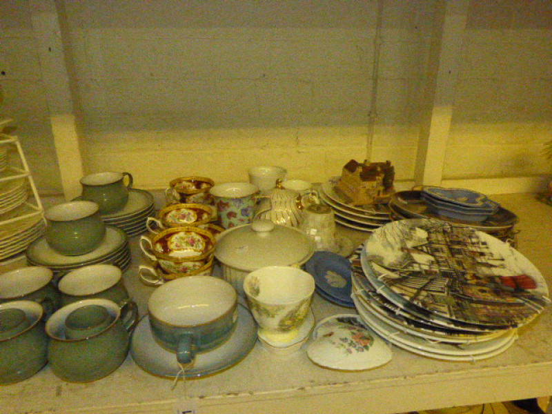 Six Denby cups, saucers and plates, part Royal Albert Lady Hamilton tea set and Denby cup and saucer