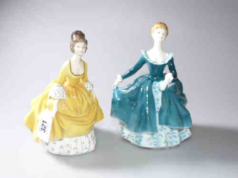 Two Royal Doulton figures, Coralie, HN2307 and Janine, HN2461