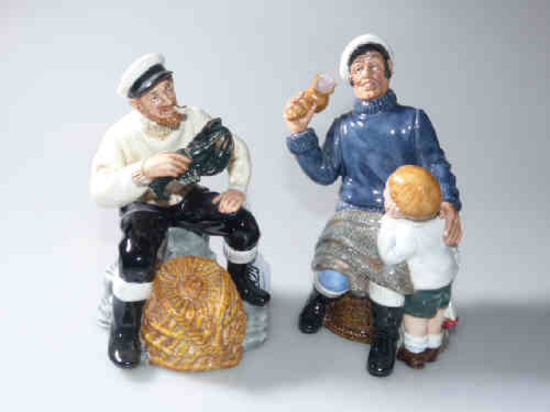 Two Royal Doulton figures, The Lobster Man, HN2323 and Song of the Sea, HN2729