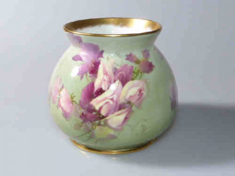 Doulton Burslem vase painted with flowers by J. Boulton