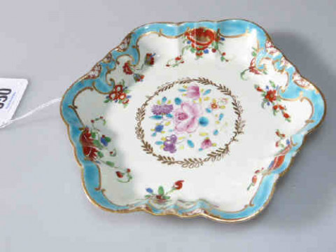 Antique Worcester porcelain polychrome teapot stand