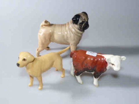 Beswick Ch. Cutmil Cutie, calf and labrador (3)