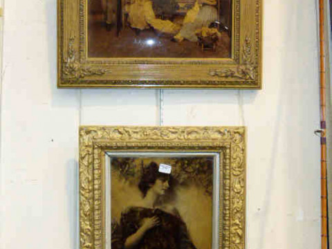 Two Victorian gilt framed chrystoleums