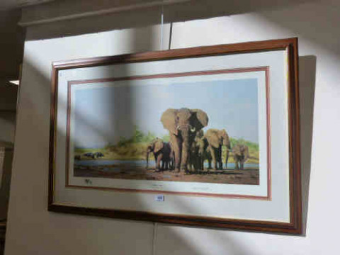 'Evening in Africa' David Shepherd limited edition print, framed