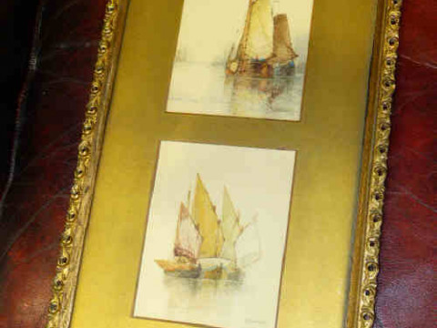 F.J. Aldridge, 'Studies of Venetian and Dutch Boats' watercolours, in...