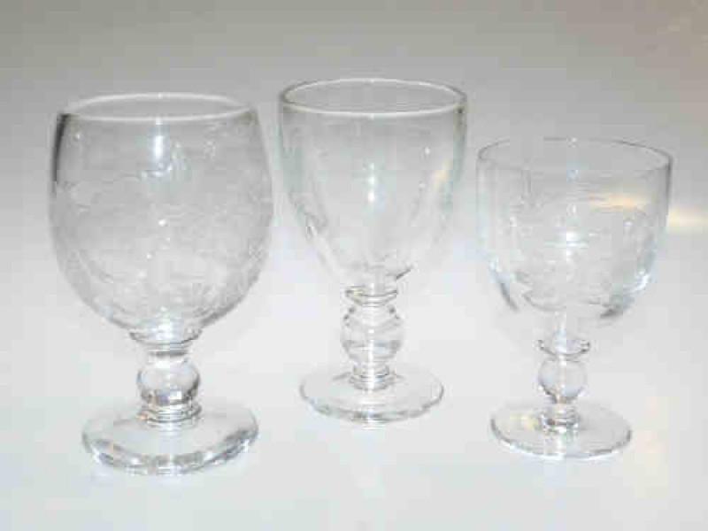 Three David Williams limited edition engraved goblets