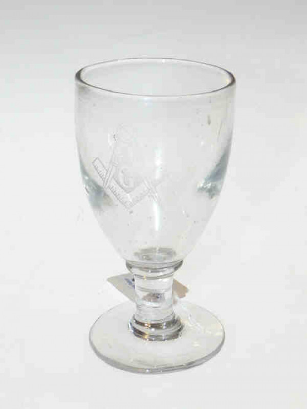 Antique glass Masonic goblet