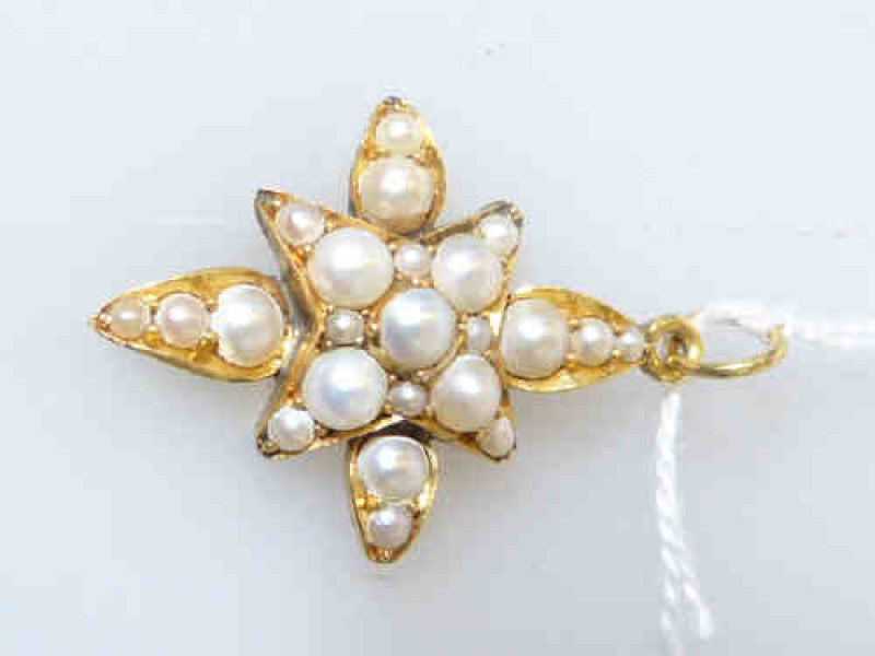 Victorian pearl pendant, unmarked but probably gold, approximately 3.5grams