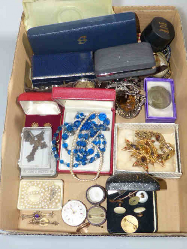 Box of jewellery, etc
