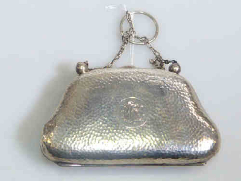 Hammered silver purse