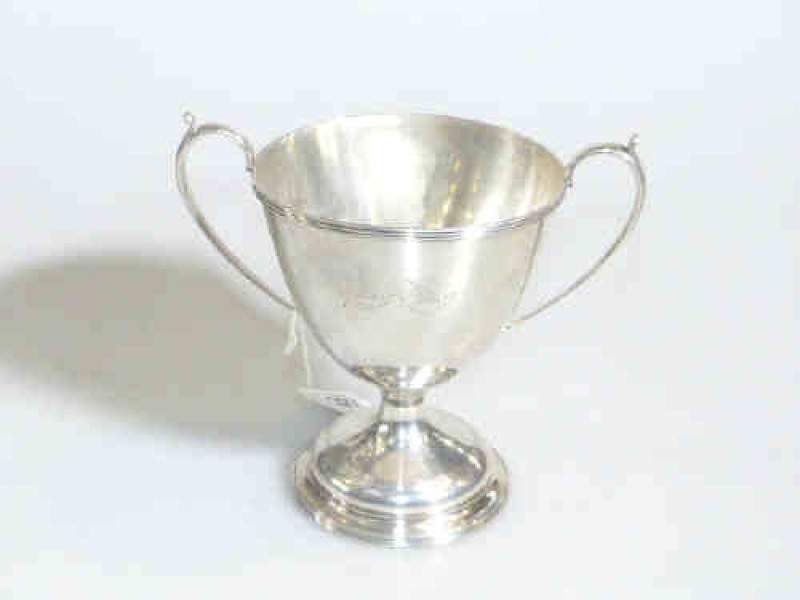 Silver two handled cup by Mappin and Webb