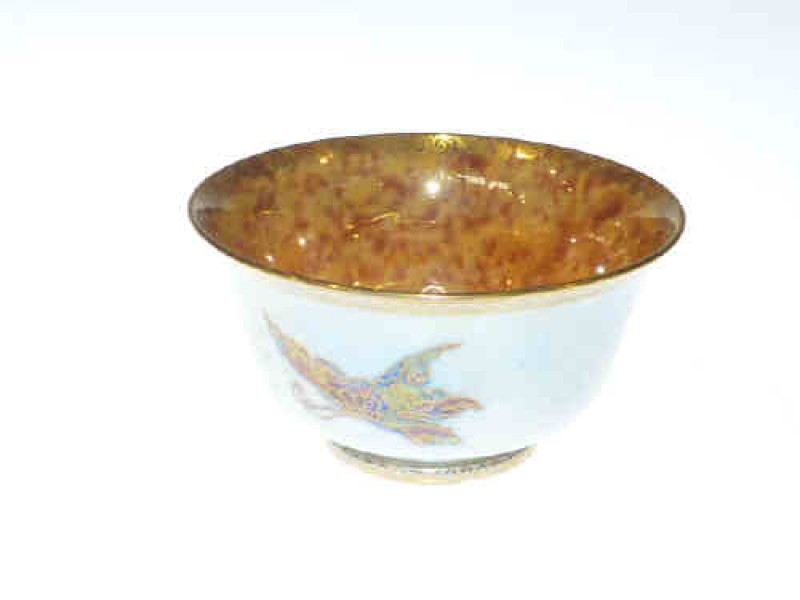 Wedgwood lustre sugar basin with butterfly decoration
