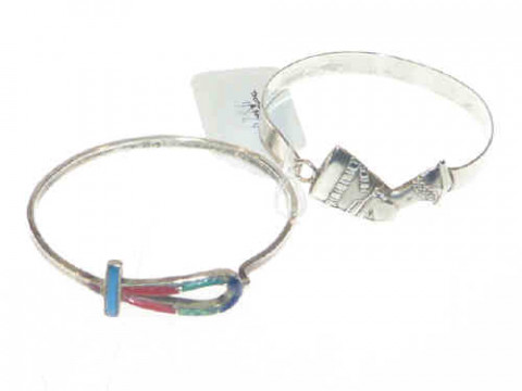 Two silver Egyptian bangles