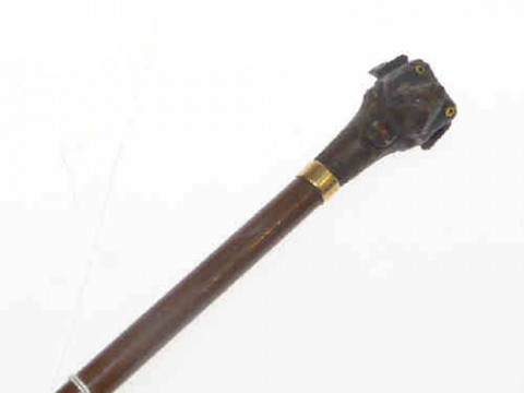 Mechanical dogs head cane