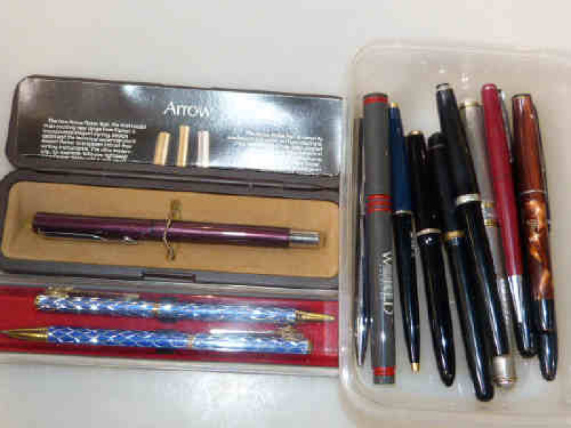 Collection of fountain and other pens