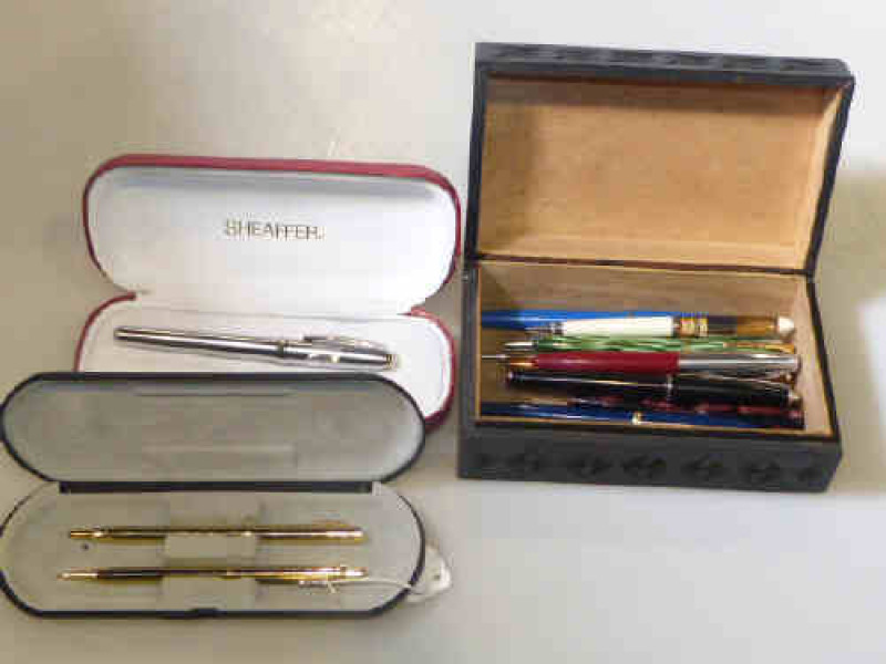 Collection of fountain and other pens including Shaefer