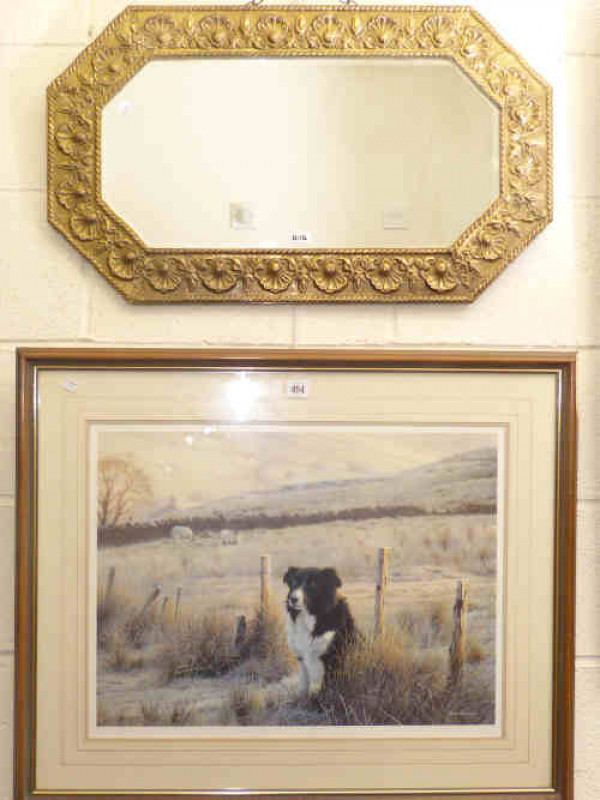 Steven Townsend, First Light, signed limited edition print and brass framed mirror (2)