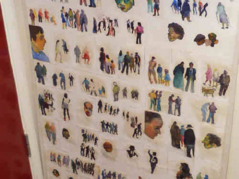 David Carr, collection of small watercolours of people, unframed as one...