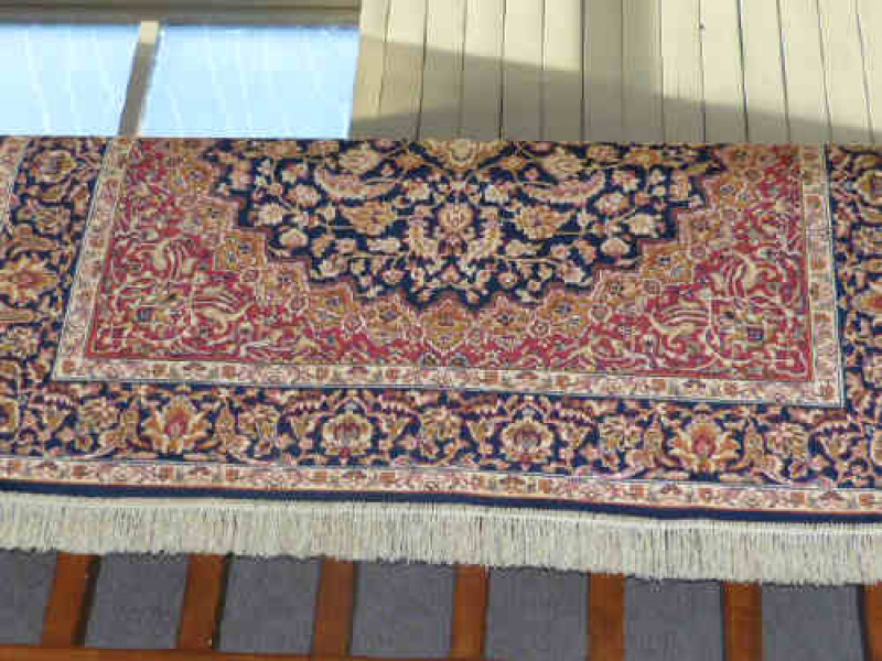 Blue ground Esfahan rug 1.90 x 1.40