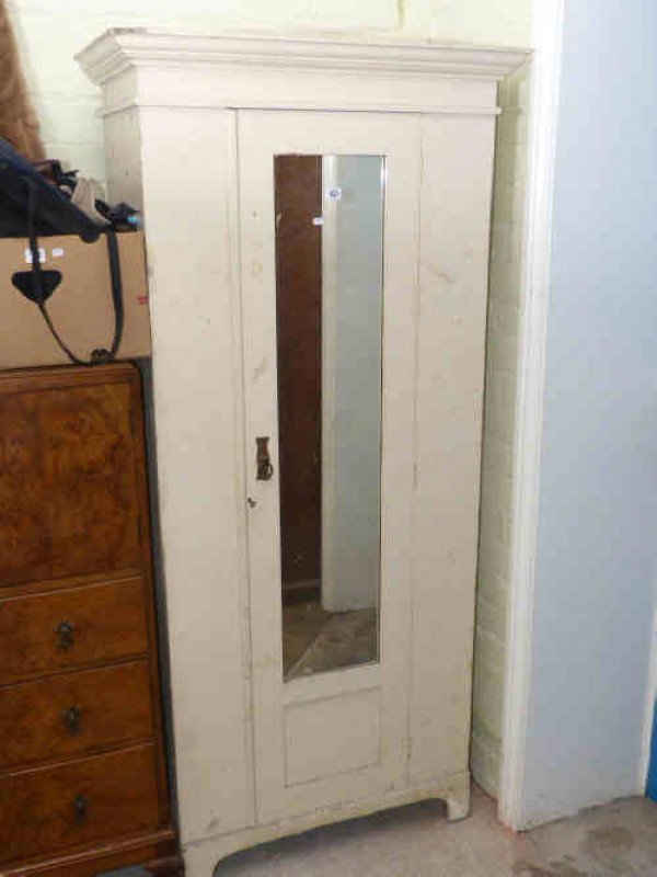 Late Victorian mirror door wardrobe