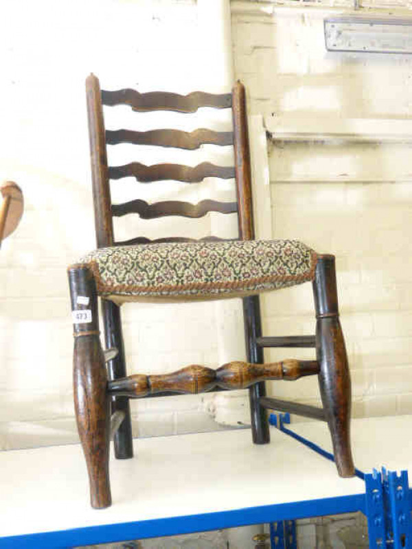 Oak ladder back country side chair