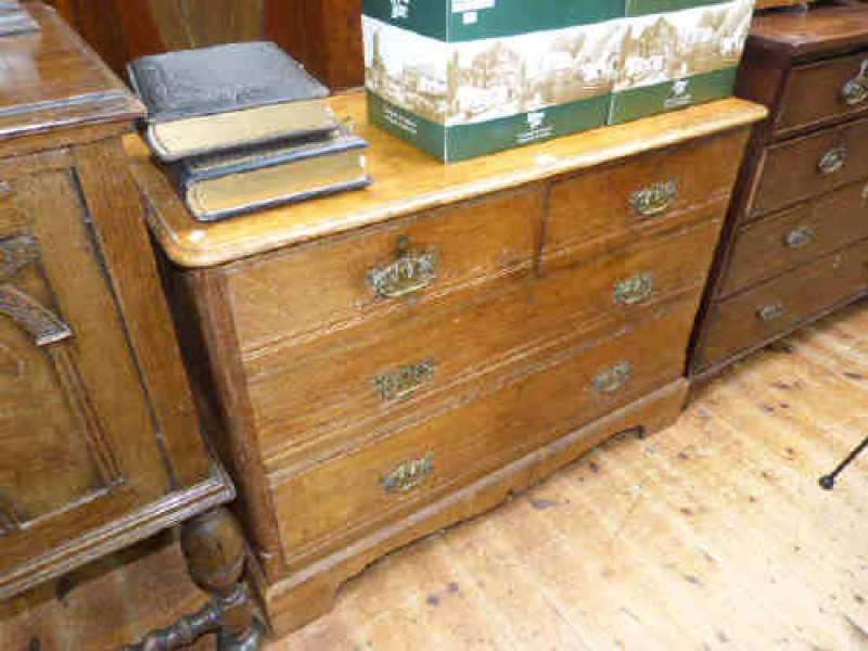 Late Victorian stained ash four drawer chest